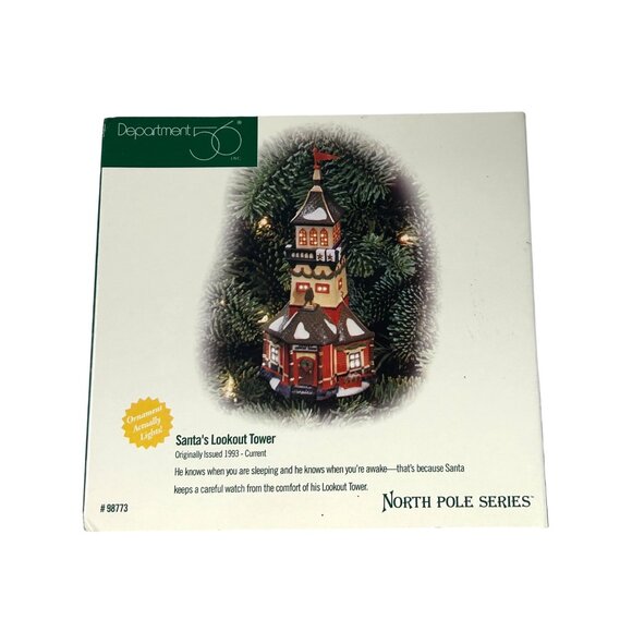 Department 56 - "Santas Lookout Tower" Lighted Ornament - Vintage 1998 - Picture 9 of 9